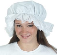 A traditional mop cap ideal for serving wenches, country girls and maids. May also be used for