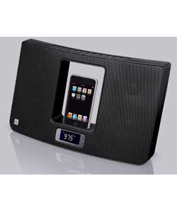 Suitable for iPod.Speaker system with docking/recharging.2 x 6 watt output.Has mains AC adaptor.Requ