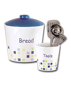 Mosaic Bread Crock - Ceramic.