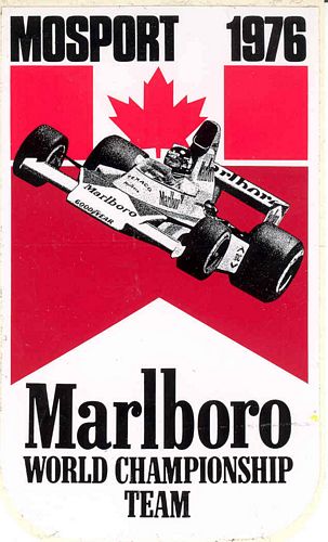 Mosport 1976 Marlboro World Championship Team Event Sticker (8cm x 14cm)