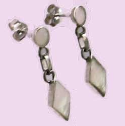 Mother of Pearl Diamond Drop Earrings