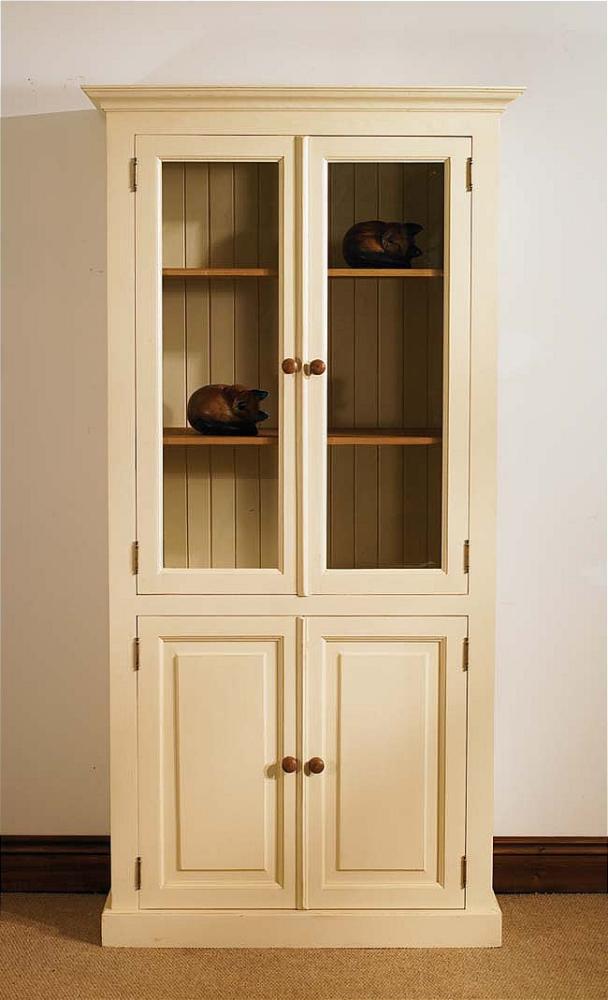 Unbranded Mottisfont Painted Glazed Bookcase (White, Pine,