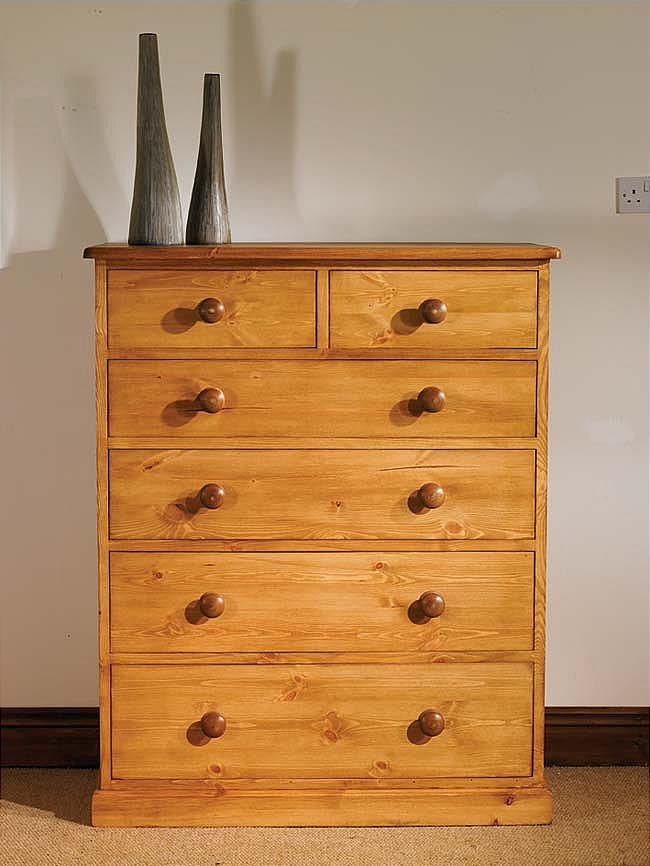 Unbranded Mottisfont Waxed 2 Over 4 Chest Of Drawers (Metal)