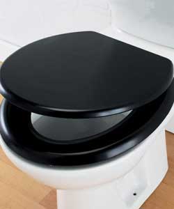 Unbranded Moulded Black Toilet Seat