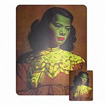 Unbranded Mousemat and Coasters - Green Lady