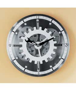 Glass/metal.Size (D)8cm, diameter 30.5cm.Requires 1 x AA and 2 x C batteries (not included).