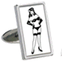 Unbranded Moving Naughty Girl Cufflinks - Bra Lady