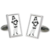 Unbranded Moving Naughty Girl Cufflinks