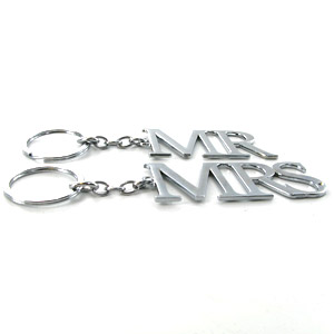 Unbranded Mr and Mrs Silver Plated Key Rings