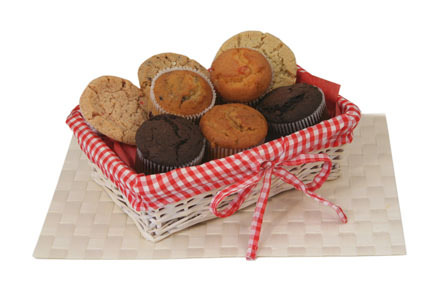 Send deliciously rich and moist muffins and cookies in a delightful red gingham lined wicker basket.