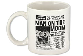 Classic brilliant white mug.     A classic white mug selected to display the front page of the Daily