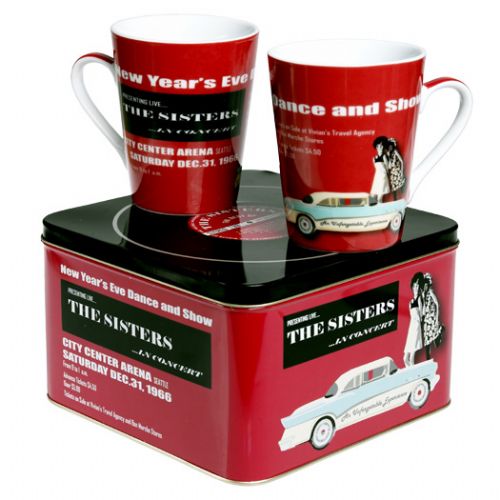 Unbranded Mug Gift Set - Retro American Record design