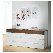 Unbranded Mugello 8 Drawer Chest, White/Dark Walnut Finish