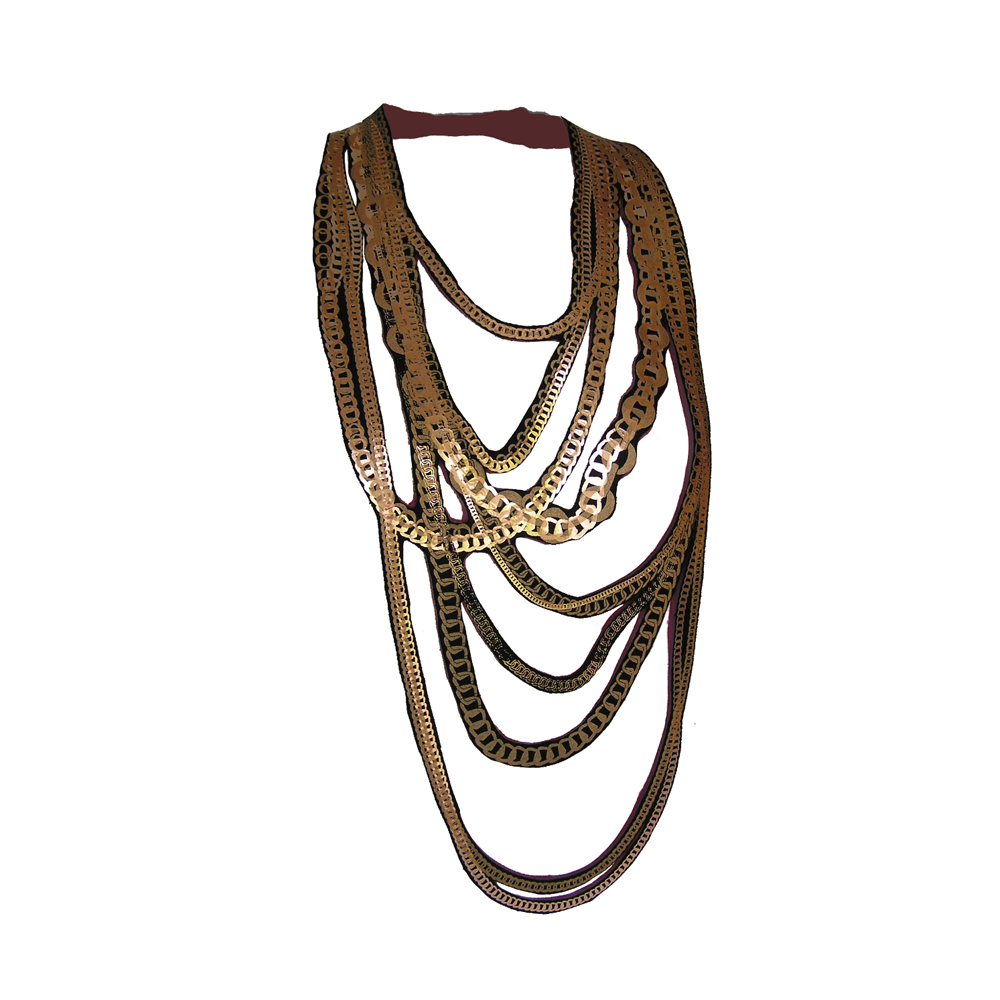 Unbranded Multi Chains Necklace-Copper on Black
