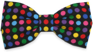 Unbranded Multi-Coloured Dots Black Bow Tie