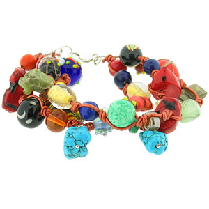 Bracelet: Multicoloured Snake;  A fantastically colourful braclelet - what a statement! Made to