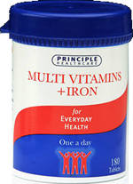Multivitamins and Iron 180s by Principle Healthcare