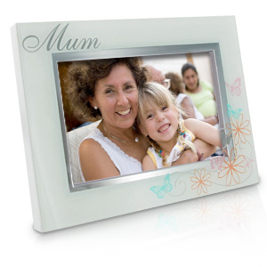 Unbranded Mum Butterflies Glass 6 x 4 Photo Frame