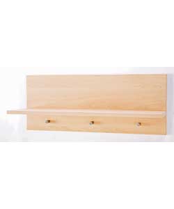 Made from MDF and chipboard.Hanging pegs in brushed metal.Size (H)31, (W)80, (D)18cm.All fixings and