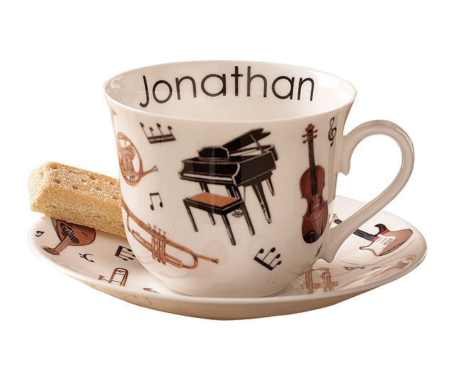 Unbranded Musical Cup and Saucer Personalised