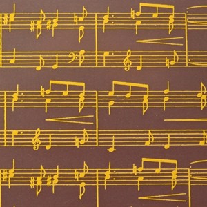 Unbranded Musical notes gold, chocolate transfer sheets x2