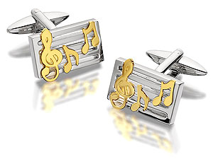 Unbranded Musical Notes Two Tone Swivel Cufflinks - 014559