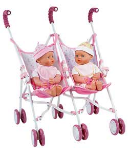 Unbranded my little BABY born Interactive Twins with Twin Stroller