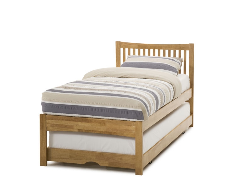 Unbranded Mya Guest Bed with Trundle Bed - Honey Oak