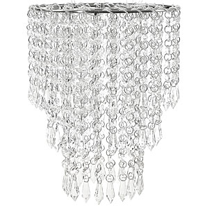 Glass beads on an iron wire frame make this shade