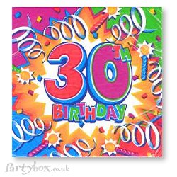 Party Supplies - Napkins - 30th birthday - Birthday Explosion