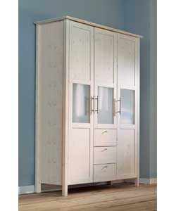 Napoli White 3 Door- 3 Drawer Robe