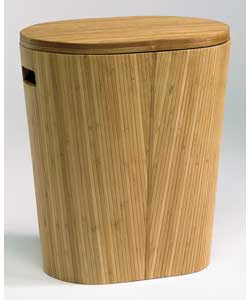 Unbranded Natural Bamboo Oval Linen Bin