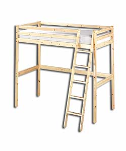 Natural Pine 3ft High Sleeper and Mattress