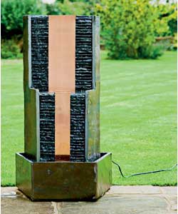 Unbranded Natural Slate and Copper Water Feature