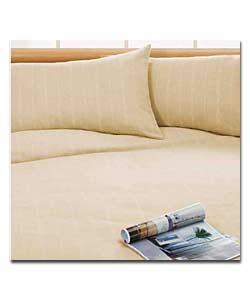 Natural Stripe Brushed Cotton Complete King Size Bed Set