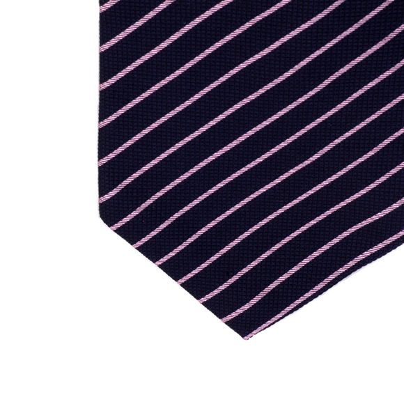 Navy & Pink Heathfield Stripe Woven Silk Tie