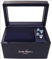 Unbranded Navy Blue Tie and Pedone Cufflinks Box Set by