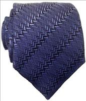 Unbranded Navy Blue Zigzag Necktie by Timothy Everest
