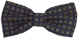 Unbranded Navy Green Flowers Bow Tie
