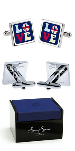 Unbranded Navy Love UK Cufflinks