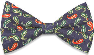 Unbranded Navy Paisley Silk Bow Tie
