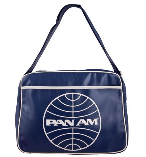 Unbranded Navy Pan Am Globe Oversized Messenger Bag