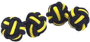 Unbranded Navy Yellow Knot Cufflinks