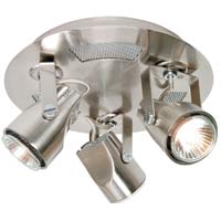 Neo 3 Light Round Brushed Chrome Effect