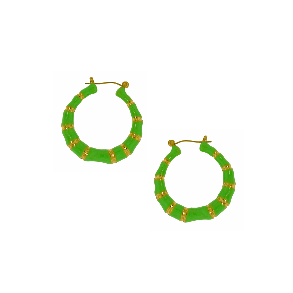 Unbranded Neon Bamboo Hoops - Green