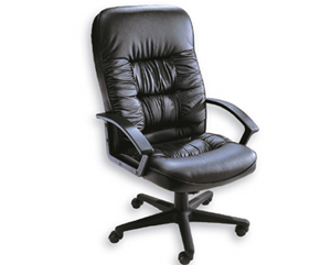 Unbranded Nero leather faced high back chair