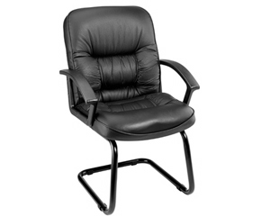 Unbranded Nero leather visitor chair