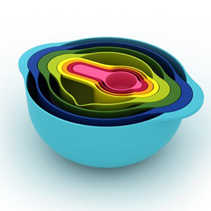 Unbranded Nest of Bowls, Colander, Sieve and Measuring