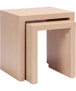 Unbranded Nest of Tables - Chunky Beech Effect