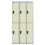 Nest Of Three 2-Door Lockers-Coffee & Cream
